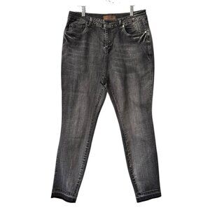 Judy Blue High Rise Tummy Control Skinny Jeans Grey Wash Size 14W Stretch Preppy